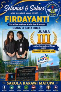Siswa SMKN 3 Kota Bima Raih Juara III LKS Tingkat Provinsi NTB Bidang Hair Dressing