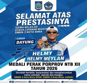 Siswa SMKN 3 Kota Bima Raih Medali Perak Cabang Dayung pada PORPROV XII NTB 2026