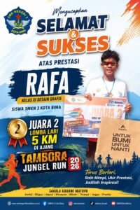 Rafa, Siswa SMKN 3 Kota Bima Raih Juara 2 Tambora Jungle Run 2026
